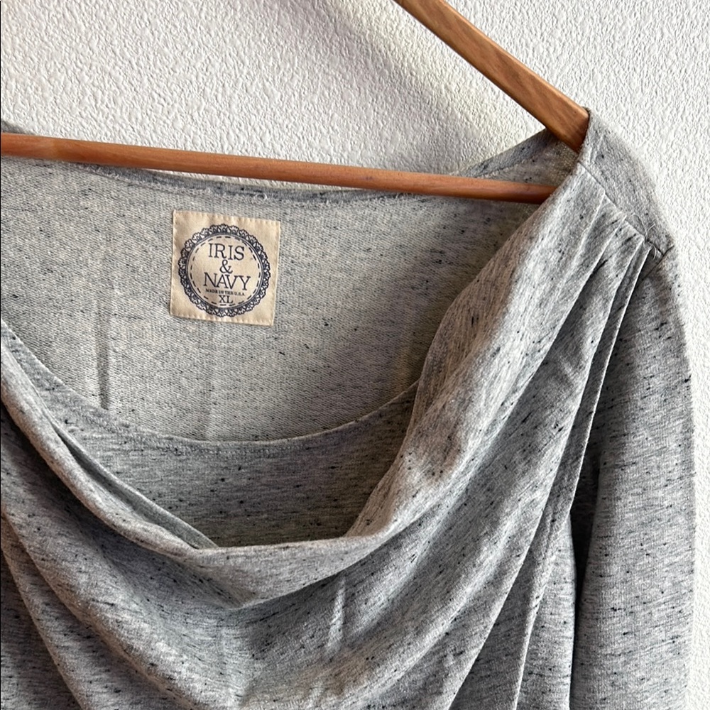 Iris & Navy Anthropologie Gray Cowl Neck Sweater